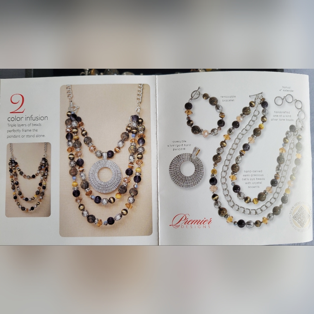 Premier Designs Jewelry "Top Notch" Siver and Gold Jewelry Set - Picture 3 of 5